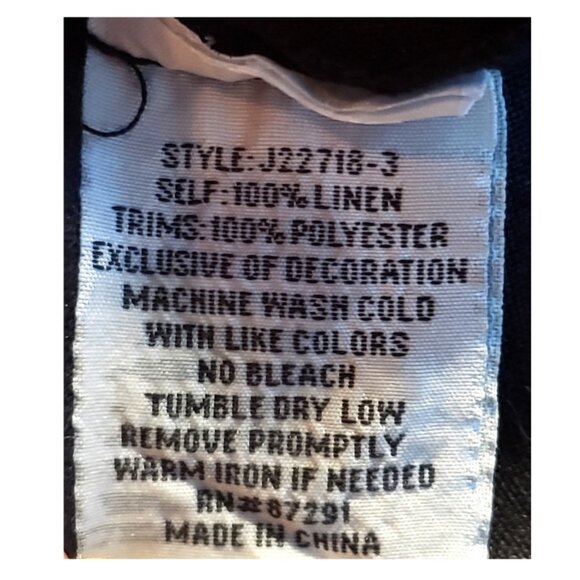 Johnny Was Multicolor Floral Embroidered Dress Sz-XXL Black 100%Linen - Picture 8 of 8